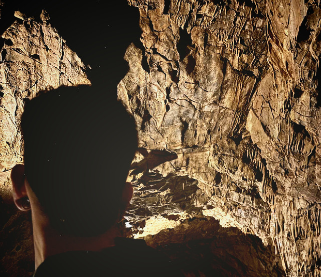 Cave silhouette photograph developed with the Party Flash camera